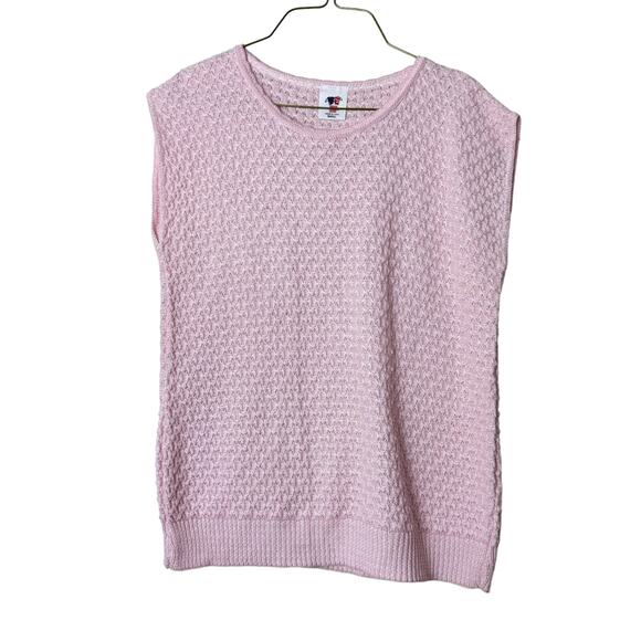 Sweater Bazaar VINTAGE‎ 80s 90s pastel pink Sweater Shell Vest Size SMALL - Picture 1 of 4